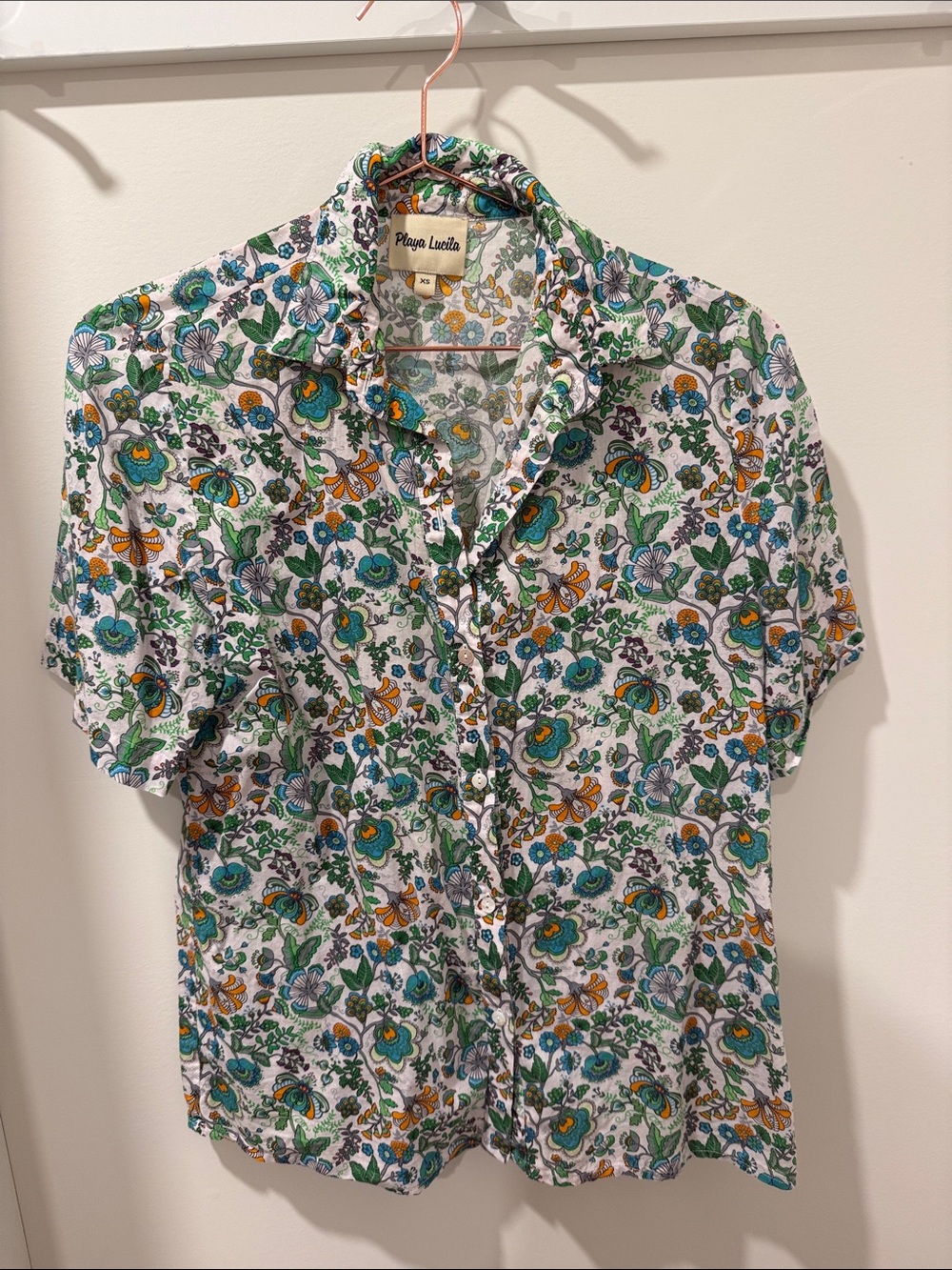 Women’s Floral Short-Sleeve Shirt - Green/Multi